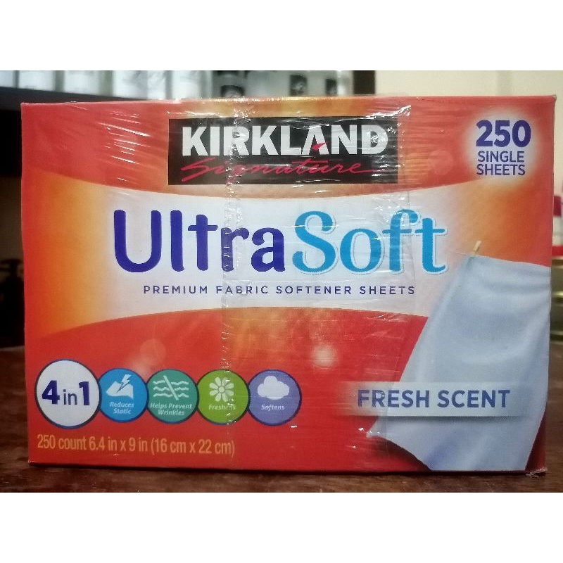 Kirkland Signature Premium Fabric Softener Sheets Refreshing Scent 250