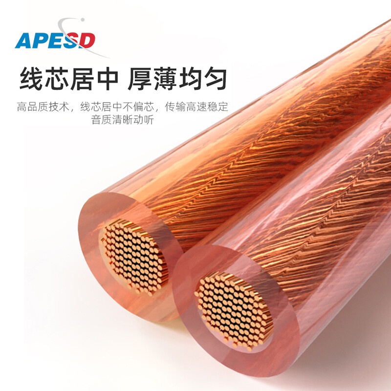 APESD Speaker Cable Horn Wire Speaker Line Audio Cable Shielding AntiInterference Fancier Grade