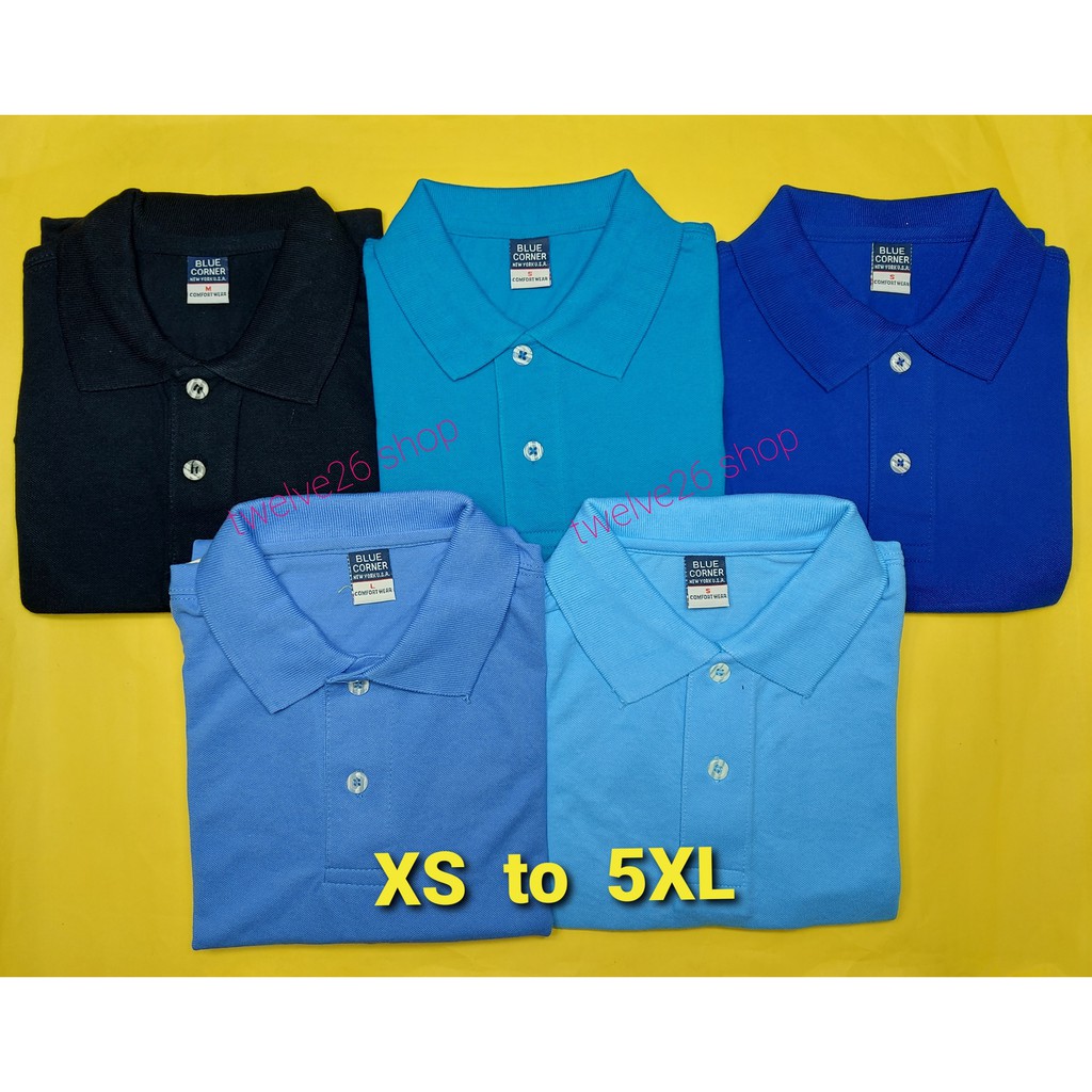 Blue Corner Polo Shirt XS to 6XL Comfort wear Men Unisex Plain Royal