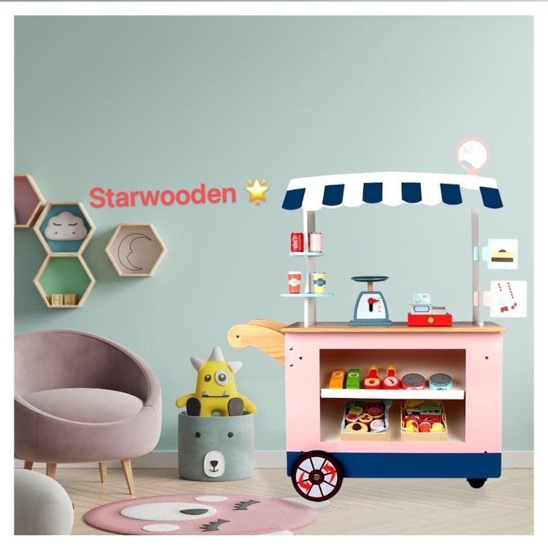 Wooden grocery stand toy biggest with many accessories Shopee Philippines