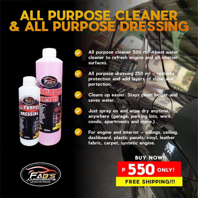 FABS ALL PURPOSE CLEANER AND DRESSING( WATERLESS ENGINE AND INTERIOR