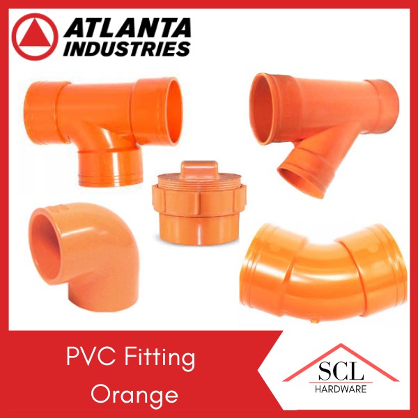 ATLANTA PVC Orange Pipe Fittings (Elbow, Wye, Tee, Cleanout Plug) 2" Shopee Philippines