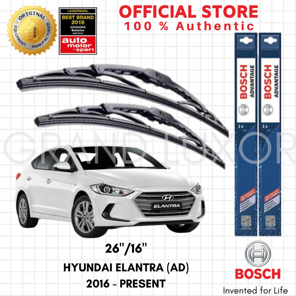 Bosch Advantage Wiper Blade Set For Hyundai Elantra (Ad) 2016 - Present