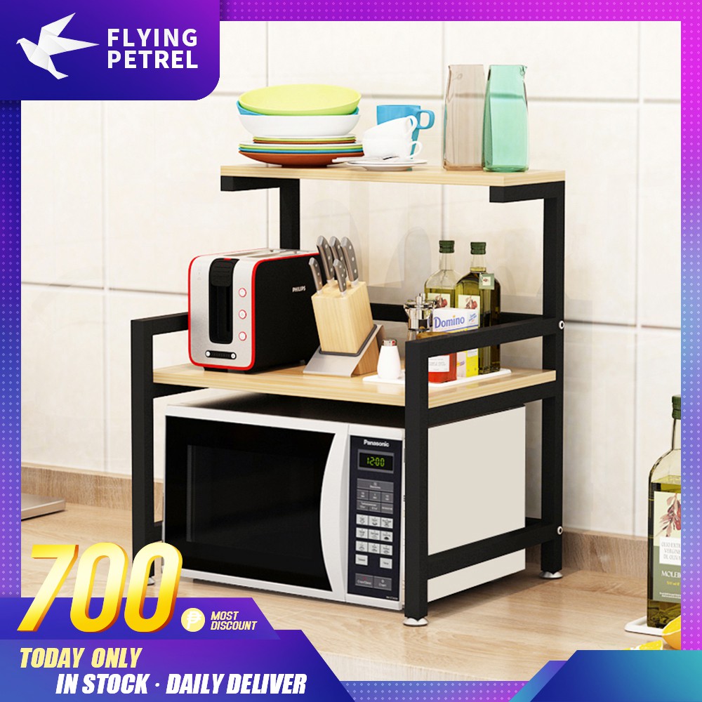 2 Layers Microwave Rack Organizer Shelf Metal,Antirust Paint,Antiskid