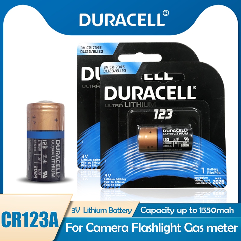 2PCS Original DURACELL CR123A CR123 123A 123 CR17345 3V Lithium Battery