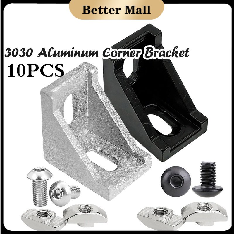 10pcs 3030 Aluminum Corner Bracket Aluminum Angle L Bracket Fittings