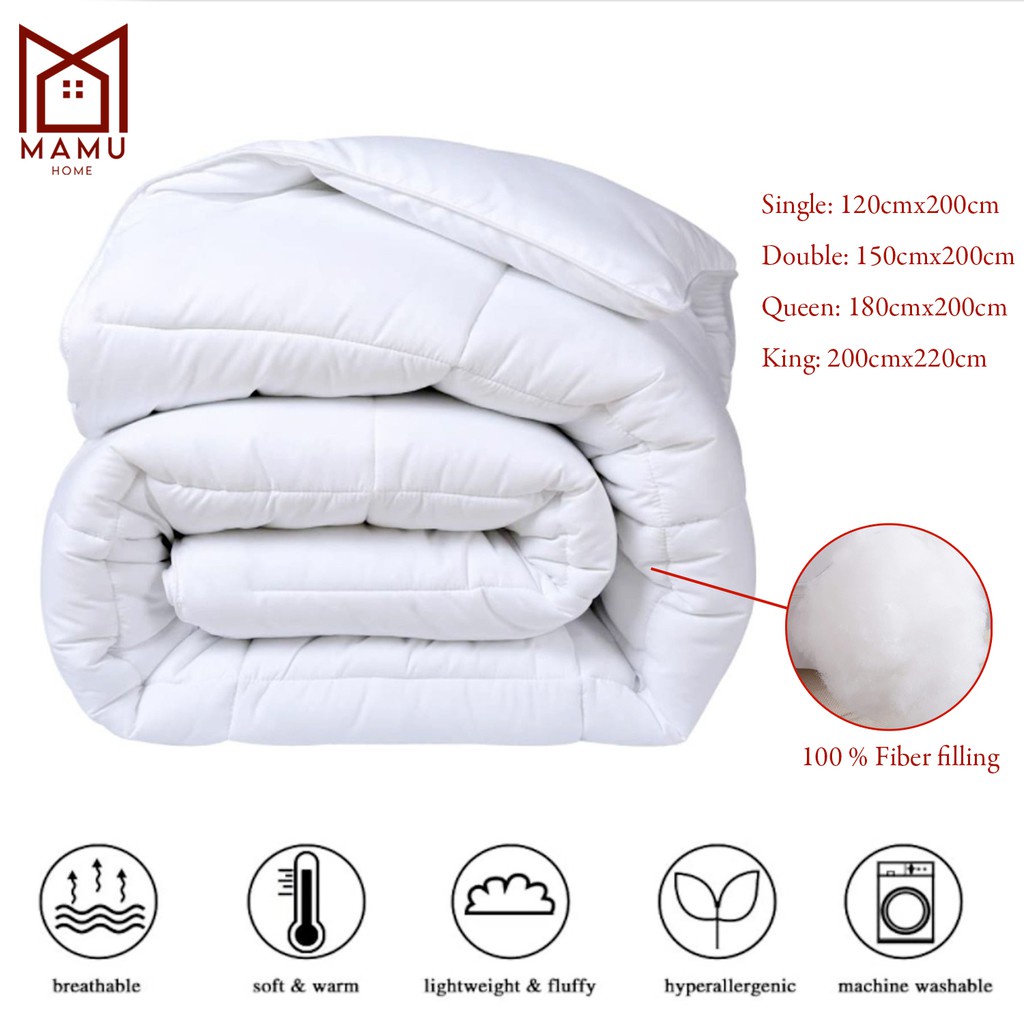 Blankets MAMU Plain White Duvet Filler Comforter Hotel Comforter queen
