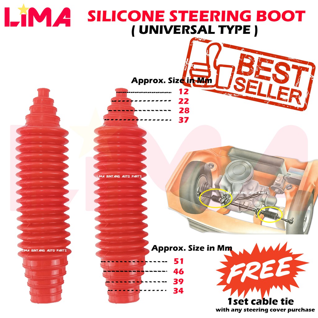 UNIVERSAL STEERING DUST COVER , STEERING BOOT ( SILICONE TYPE