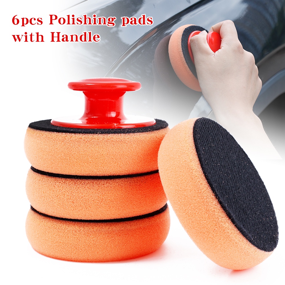 1Set Microfiber Applicator Car Wash Polish Pads with Handle/Detachable