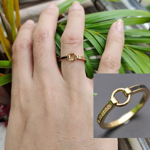 18K Real Gold Plated Size 6.5 Non adjustable belt Ring for women fashion Rings Shopee Philippines