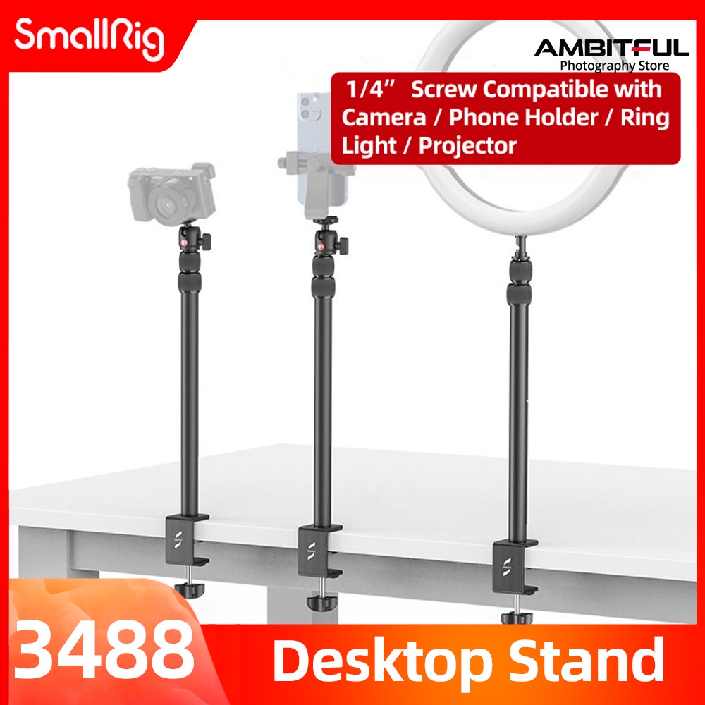 SmallRig Camera Desk Mount Table Stand with 1/4" Ball Head13"35.4" Adjustable Light Stand