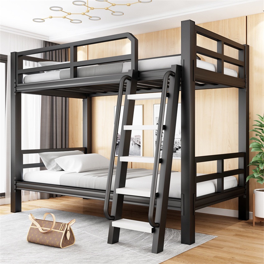 Bunk Bed Dormitory Iron Double High Loft Teenage Adult Bedroom Simple
