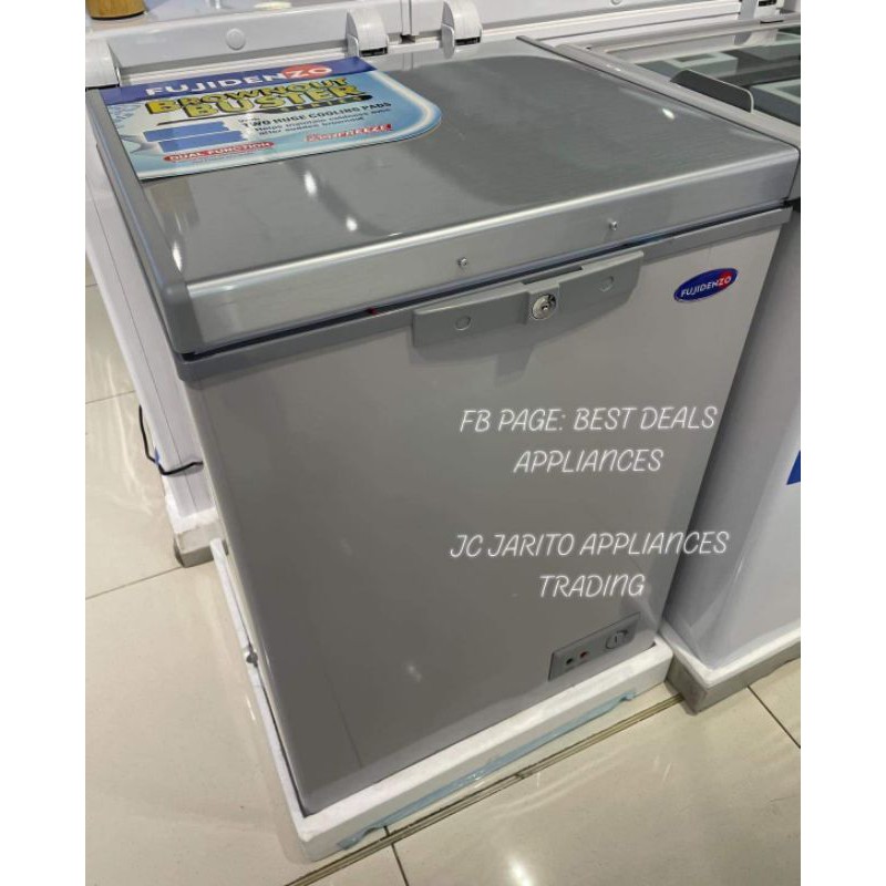 FUJIDENZO CHEST FREEZER 4CFT SOLID TOP WITH SLIDING GLASS BROWNOUT