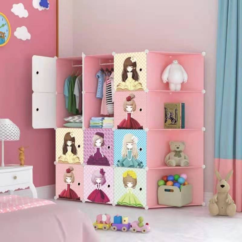 2022 DIY cartoon character plastic wardrobe ( 16 cubes ) Shopee