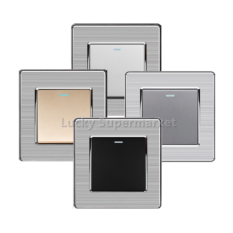 1 2 3 4 Gang 3 Way Luxury Light Switch Push Button Wall Switch Four