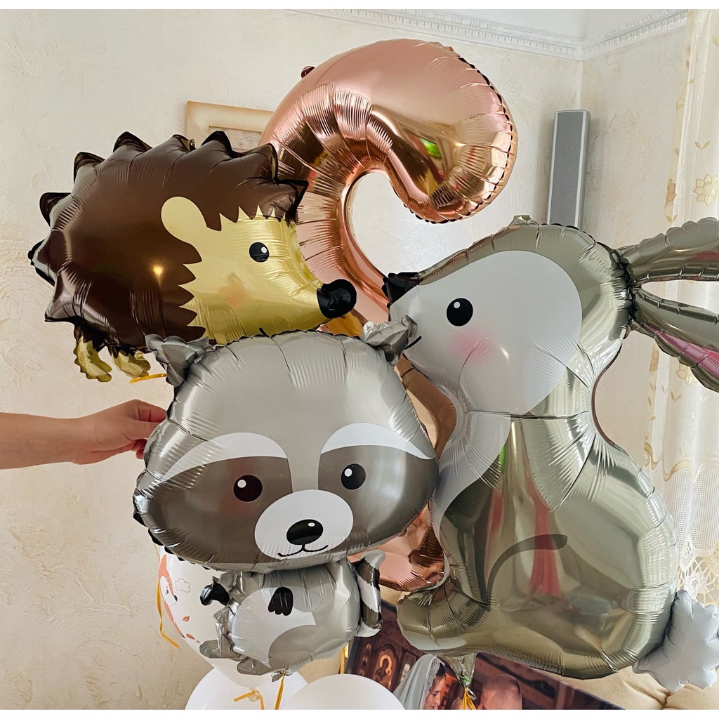 Gray Bunny Balloon Foil Animal Helium Balloons Baby Shower Wedding Boy