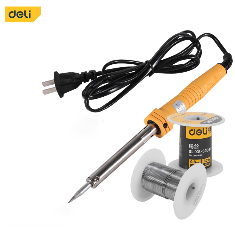 Deli 220V Soldering Iron Original Set Soldering Iron 30/60W with Soldering Iron Solder Wire