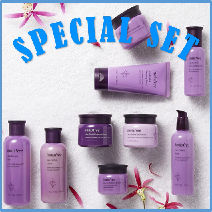 innisfree Jeju Orchid Set (Lotion, Skin, Eye Cream, Enriched Essence