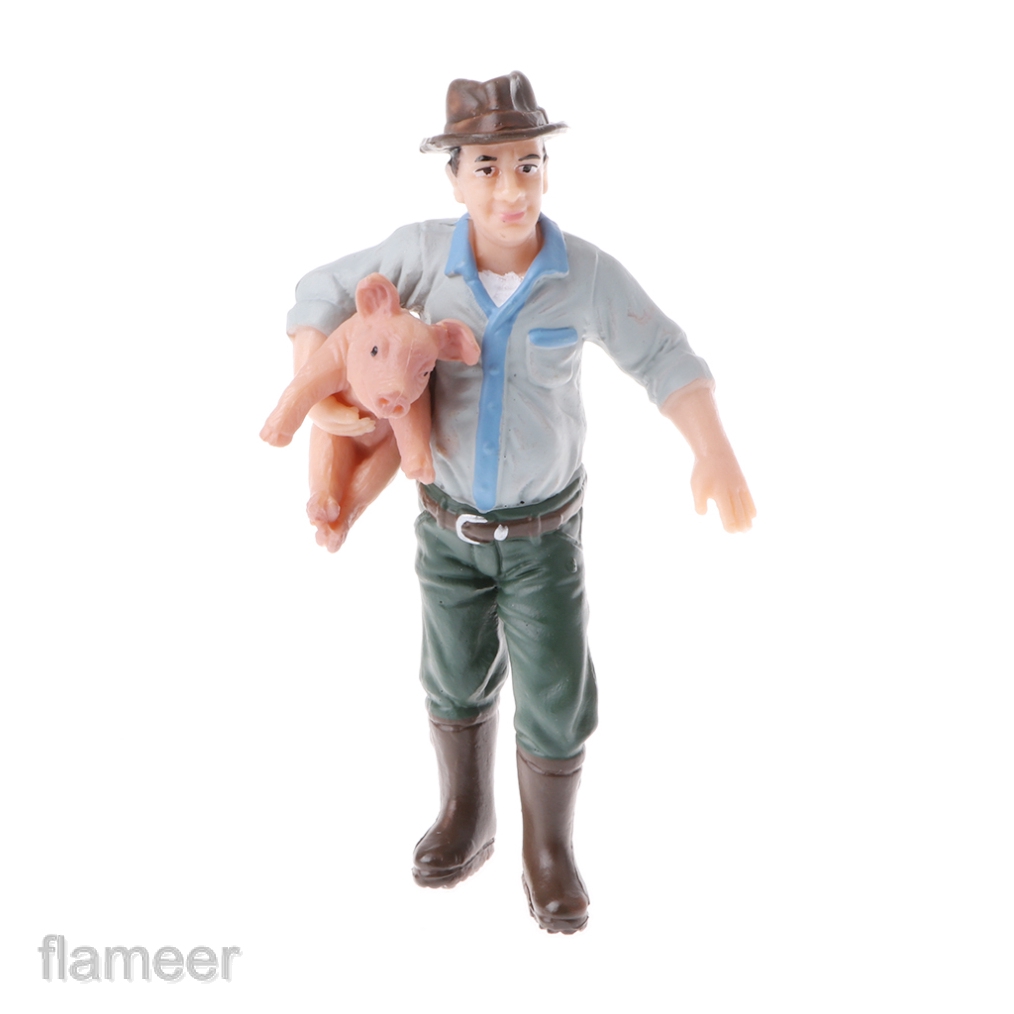 Lifelike Farm Animal Model Figurine Science Toy Gift Farmer Holding