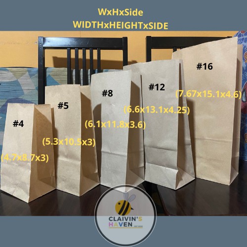 Brown Kraft Paper Bag / Supot / Paperbags Approximately 50pcs / pack Shopee Philippines