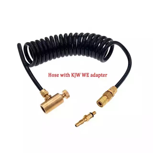 Connect Green Red Black Canisters KJW WE Gas Adapter with Coil Hose