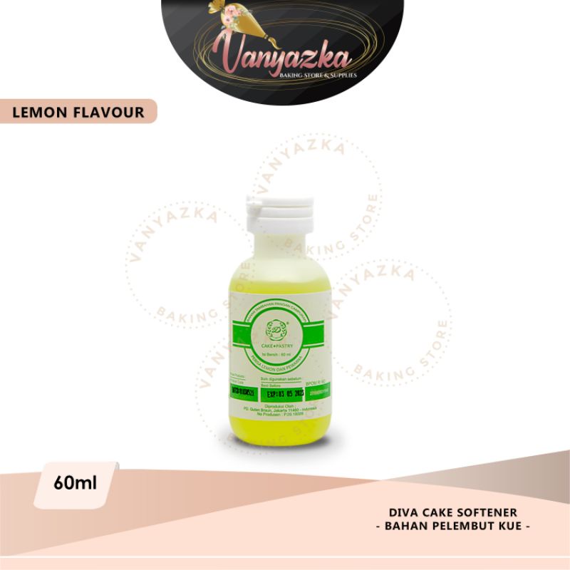 Diva Cake Softener Lemon/Cake Softener &Roti Diva Lemon Scent 60ml