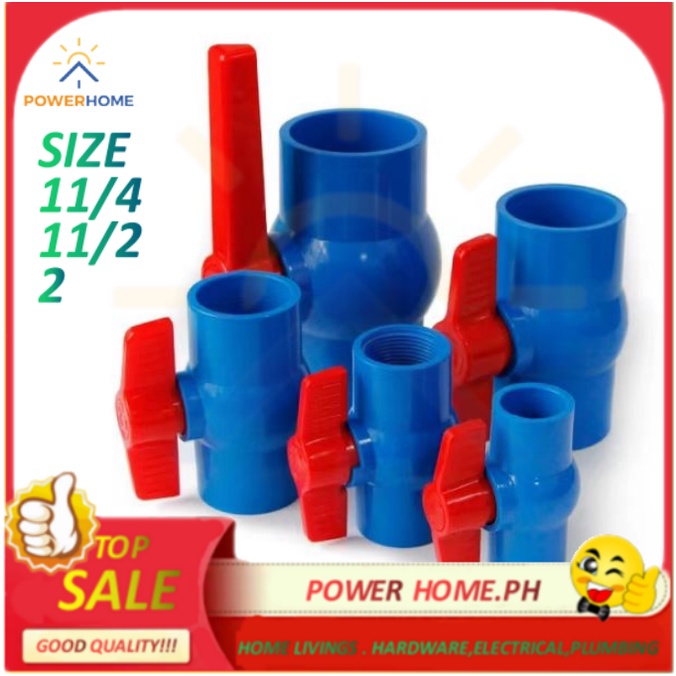PLASTIC PVC Ball Valves 11/4 TO 2" Blue Gate Valve /Shower Valves