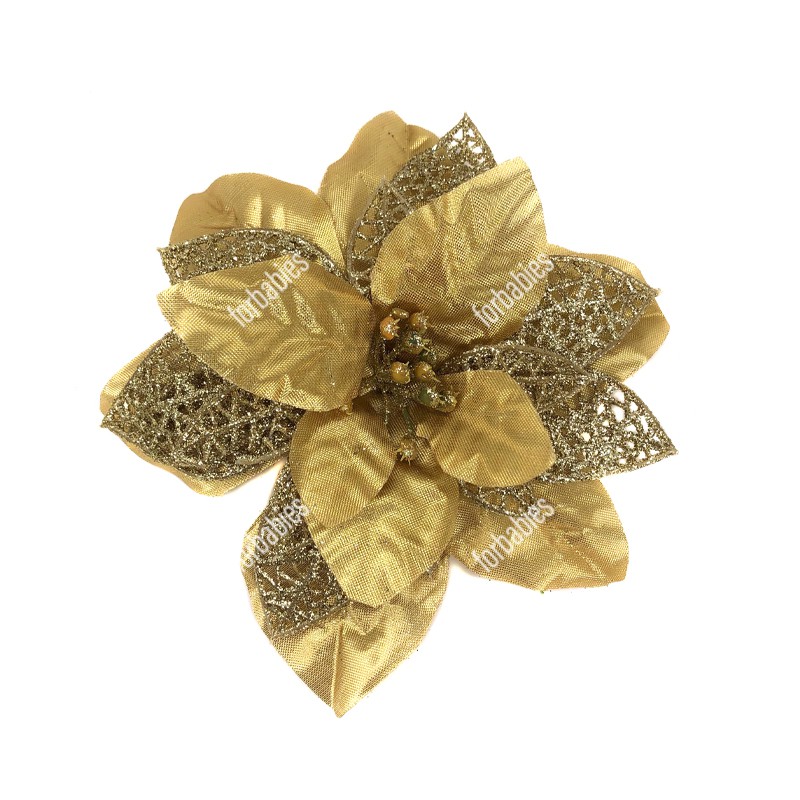 12pcs Christmas flowers Decor 15 CM RED PINK BLUE SILVER Cream Green