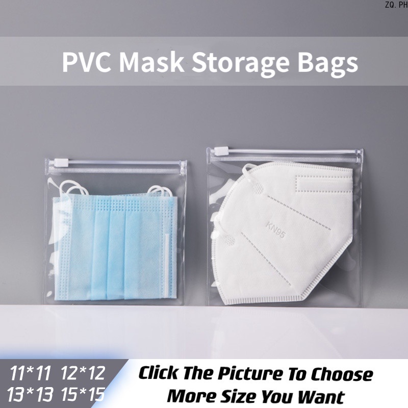 [Lightning Preferred]PVC Mask Storage Bags Face Masks Storage Zipper