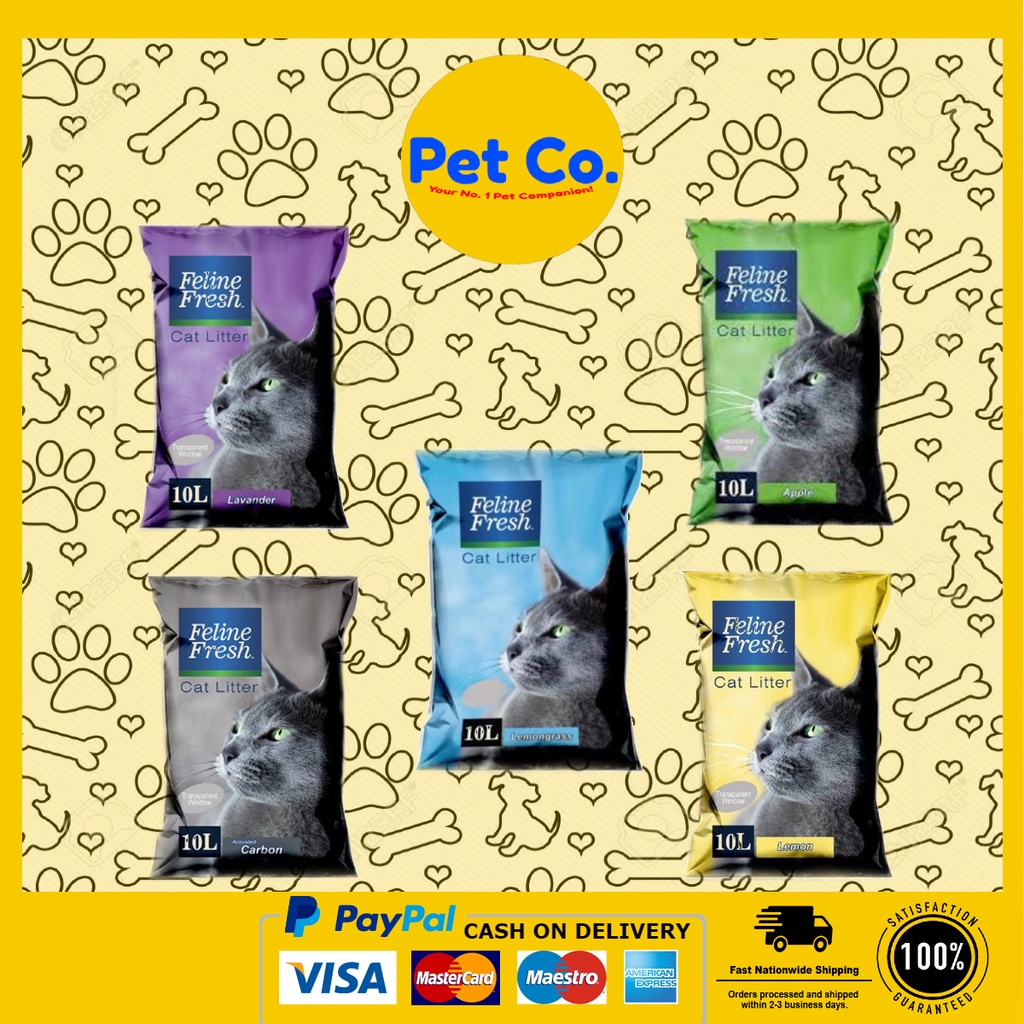 Feline Fresh Cat Litter 10L Clumping (Lavender, Lemon, lemon grass