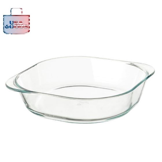 USAGOODS Oven Dish Clear Glass Heat Resistant Glassware Baking Dish Pan