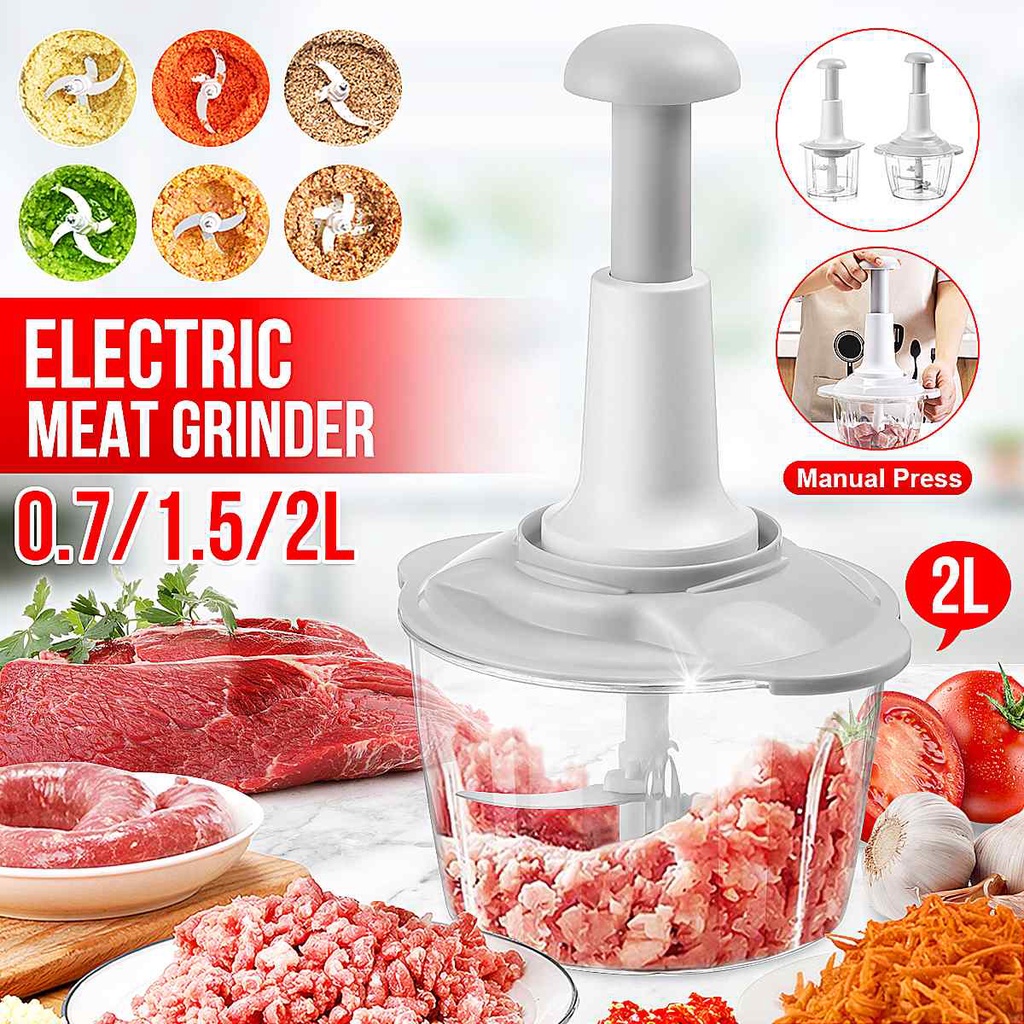 Manual Vegetable Garlic Meat Cutter Grinder Press Type Kitchen