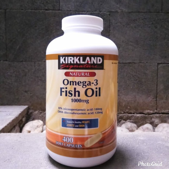 Kirkland Signature Omega 3 Fish Oil 1000mg Contents 400 soft capsules