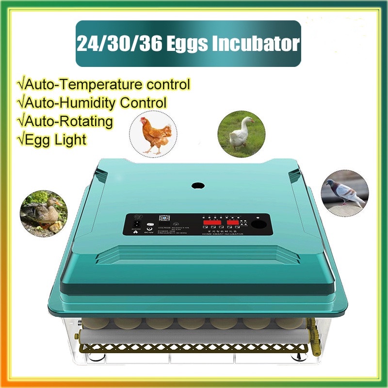 24/30/36 Egg Incubator Digital Fully Automatic Intelligent Hatcher Turning Chicken Duck Humidity