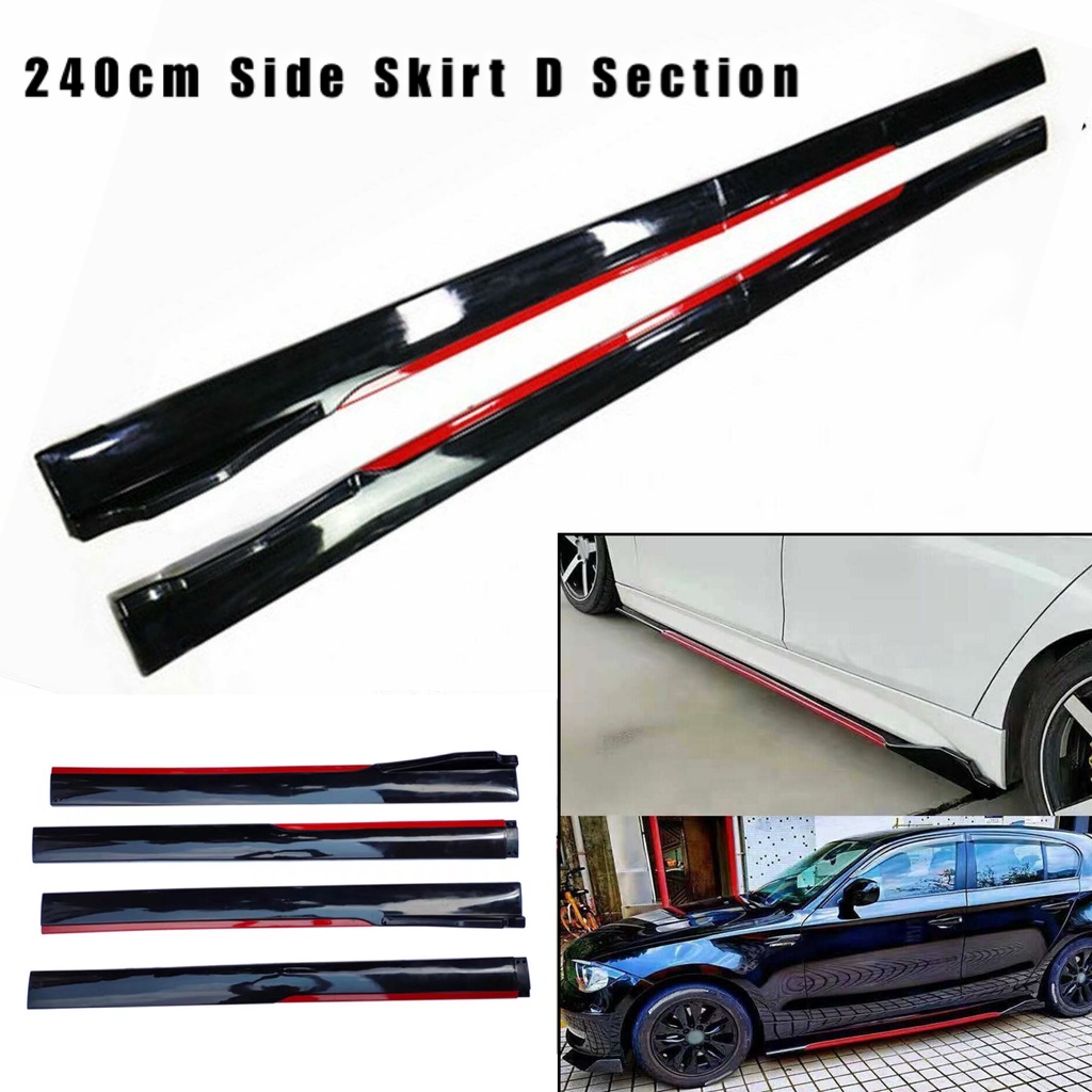 OSCPA 240cm Car Universal Threesection Body Side Skirts Kit Rocker