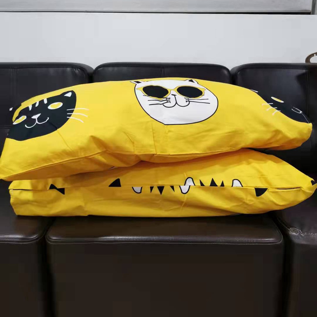 Angbon Korean Cotton Pillow Case 18"*28" 2pcs Overlap Pillow Cover