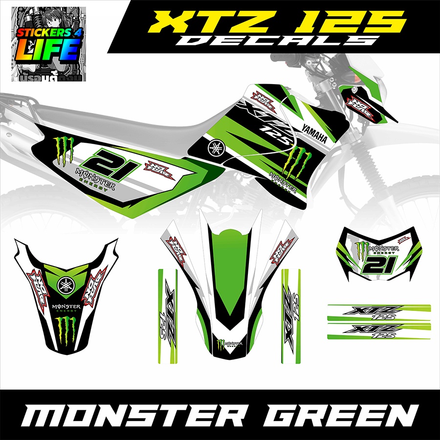 XTZ 125 Decals Full body Sticker SET (with FREEBIES) Mnstr Green