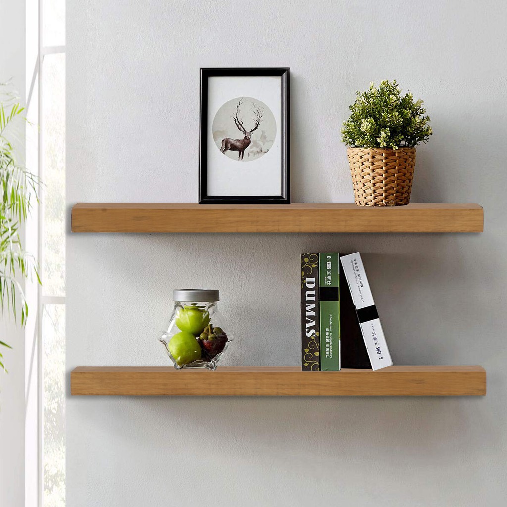 KAYU Minimalist Wooden Wall Shelf Shopee Philippines