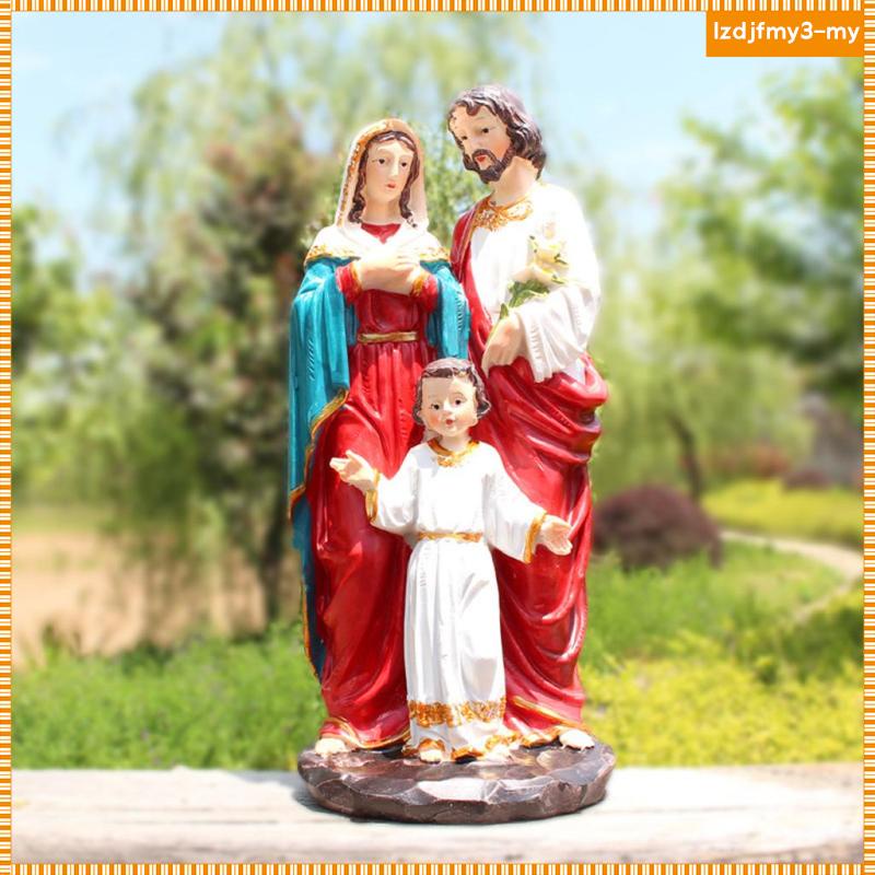 AEE1 [Activity Price] Holy Family Statue Handpainted Sculptures Jesus Christ Figurine Home Decor