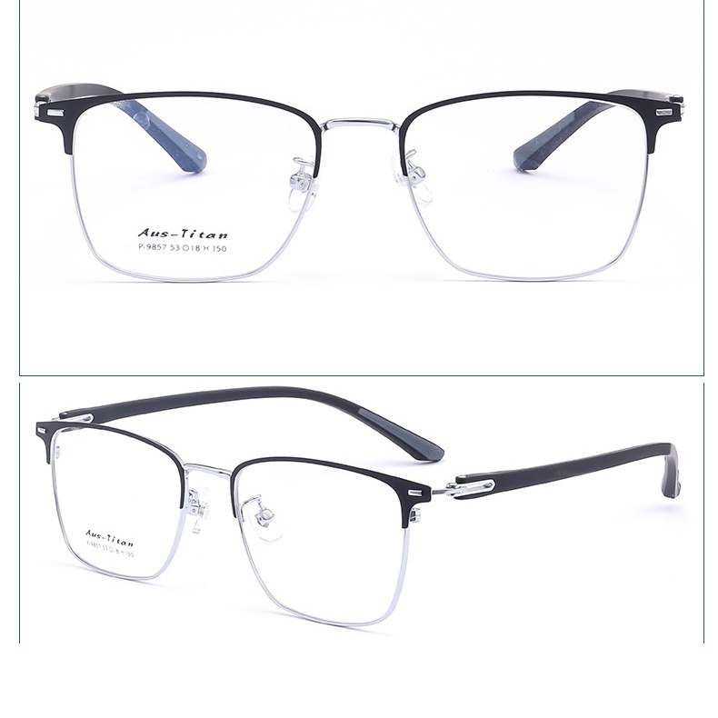 HEVIA Titanium TR90 Eyeglasses Frame Men Comfortable Big Face Ultra Light Frame Flexible