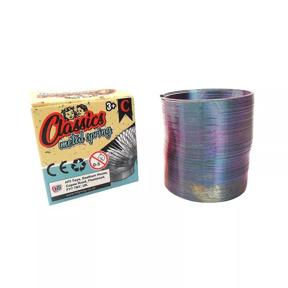 Height 69mm Colorful Color Magic Rainbow Big Steel Metal Slinkys Funny