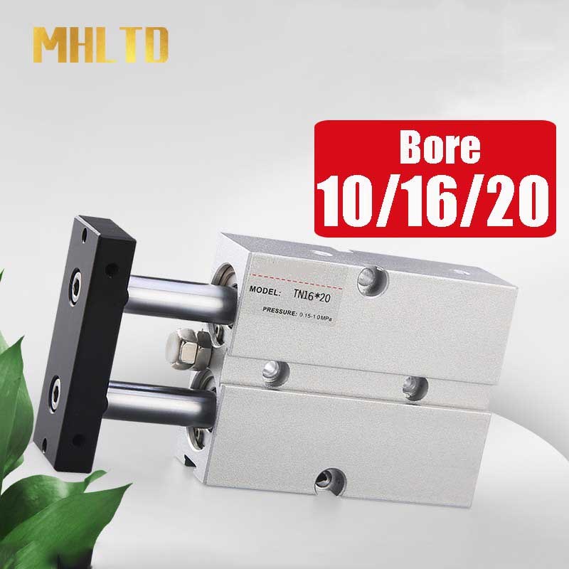 Doublerod Doubleacting Pneumatic Air Cylinder Bore 10mm 16mm 20mm TN