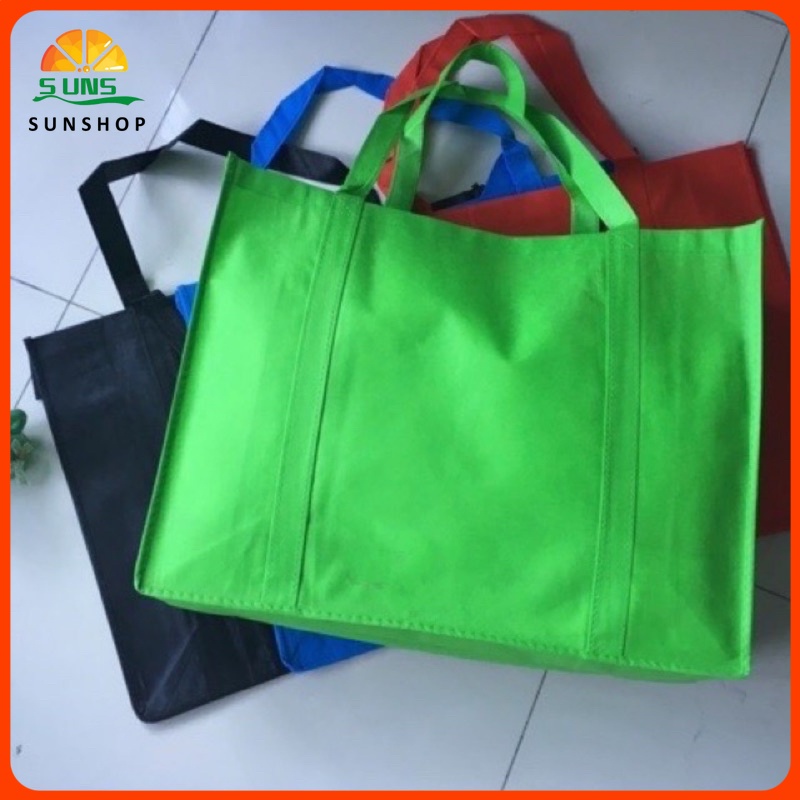 1pc Thick Eco bag Long Handle“XL”big size Plain Nonwoven reusable