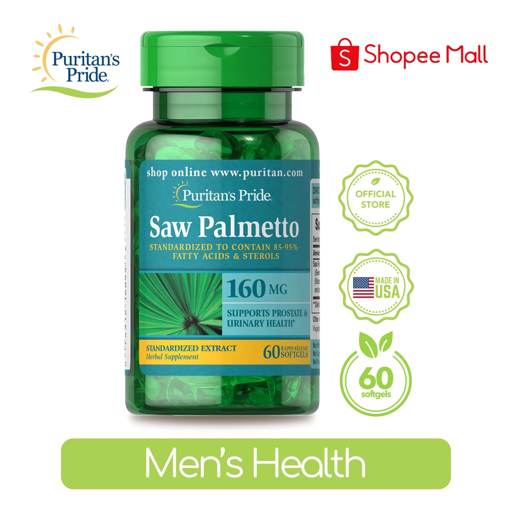 Puritan's Pride Saw Palmetto Extract 160 mg 60 softgels Shopee Philippines