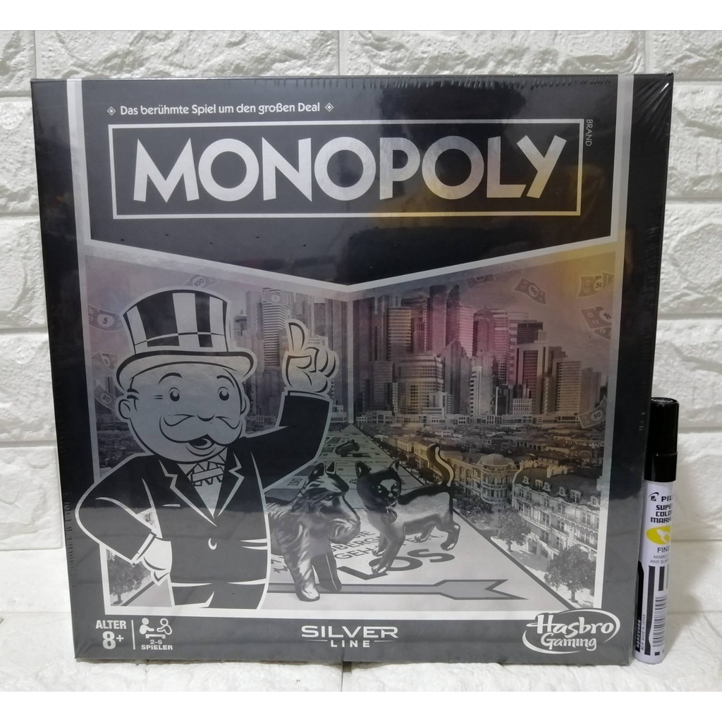 Hasbro Game Monopoly Silver Line Board Game Europe Version Shopee