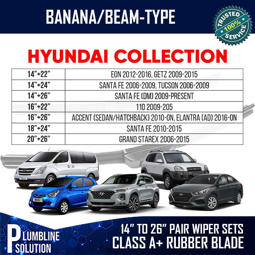 Hyundai Cars Banana Type Front Wiper Blade Collection for Accent