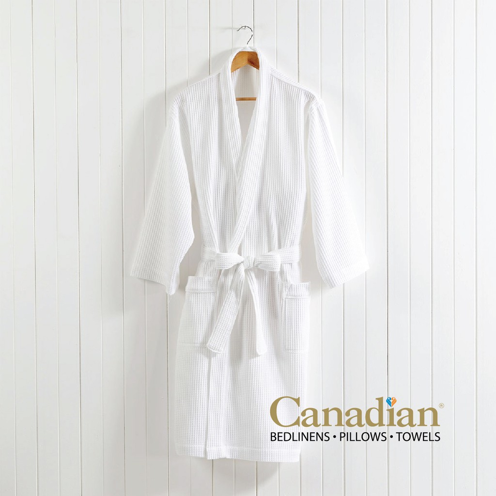 Canadian Lifestyle Canadian Bathrobe Cotton Poly Waffle White Large Shopee Philippines