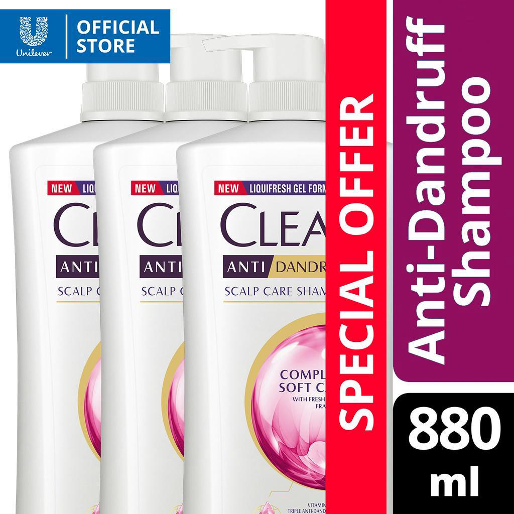 Clear Women Anti Dandruff Shampoo Complete Soft Care 880ml Bundle of