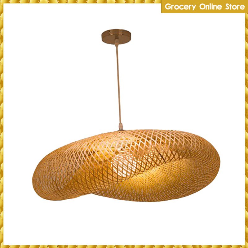 40cm Creative Vintage Bamboo Chandelier Lamp LED Hanging Ceiling Light