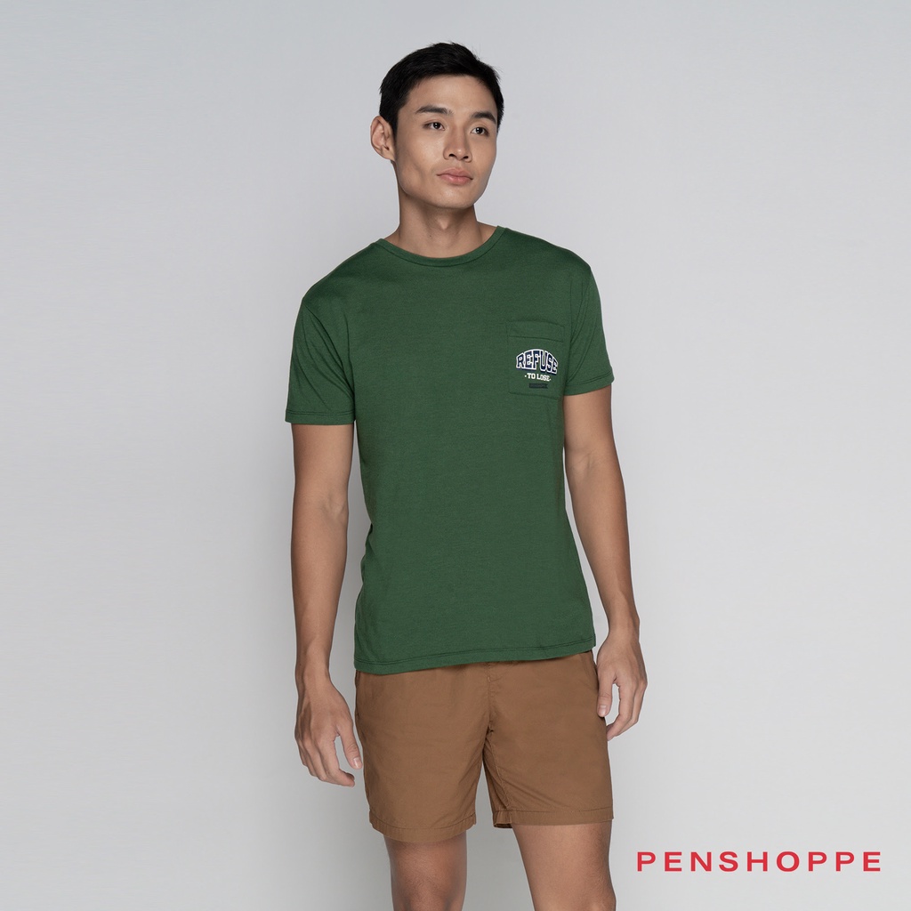 Refuse To Lose SemiFit Pocket Tshirt For Men (Dark Green
